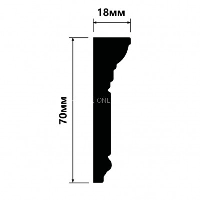 Потолочный плинтус 18х70 мм HiWood M1702 белый 200 см