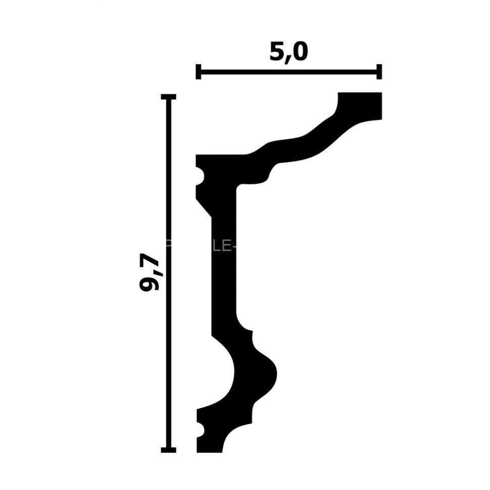 Потолочный плинтус Перфект Плюс P90 M белый из ударопрочного полимера 50х97 мм 200 см