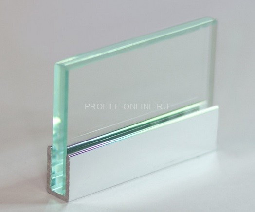 Алюминиевый П-профиль для стекла 9 мм ПО-145 серебро матовое 3 м