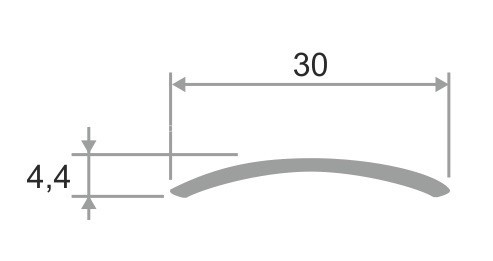 Одноуровневый порог алюминиевый 30 мм ПО-30 бронза матовая 2,7 м