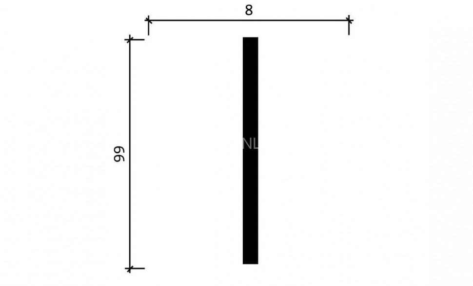 Декоративный молдинг 99х8 мм Decor-Dizayn DD12 полистирол белый, под покраску 2 м