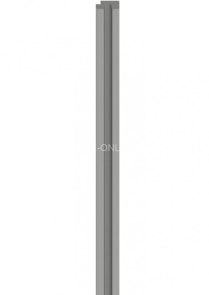 Правая планка-рейка для стеновой реечной панели VOX LINERIO S-LINE серая 2650х35х12 мм