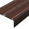 Алюминиевый противоскользящий угловой порог 70х22 мм с резиновыми вставками АУ-70-Антик медь-темно-коричневый 3 м