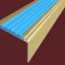 Алюминиевый угловой противоскользящий порог с резиновой вставкой 20х38 мм АУ-38-Анод золото-голубой 2,7 м