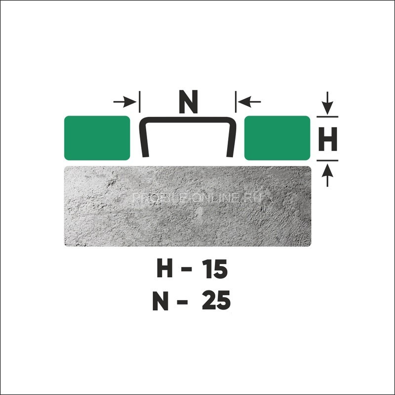 Нержавеющий П-профиль стальной 15х25 мм FUB 15х25 GS золото сатинированное 270 см