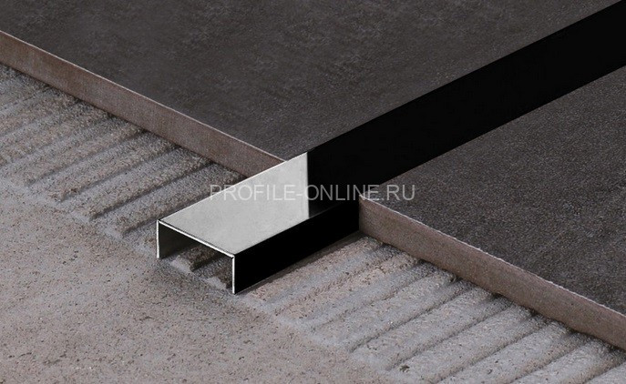 П-образный профиль нержавеющая сталь 10х30 Kepler Profiles FSUP30-BP черный полированный 2,7 м