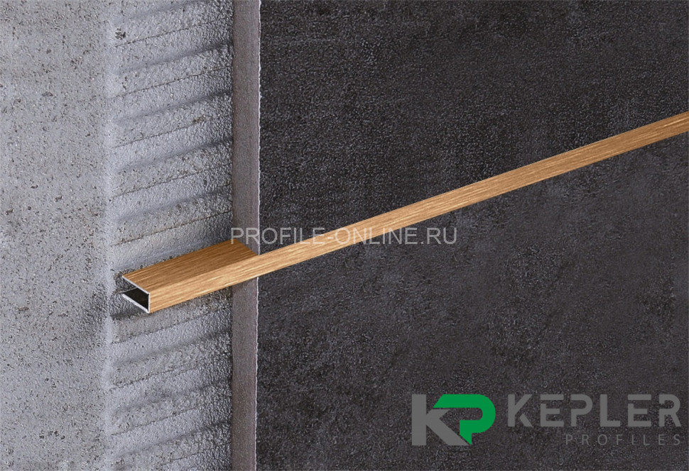 П-образный профиль 10х5 мм из нержавеющей стали SS 304 FSUP05-RS S.S.304 розовое золото сатинированное 2.7 м