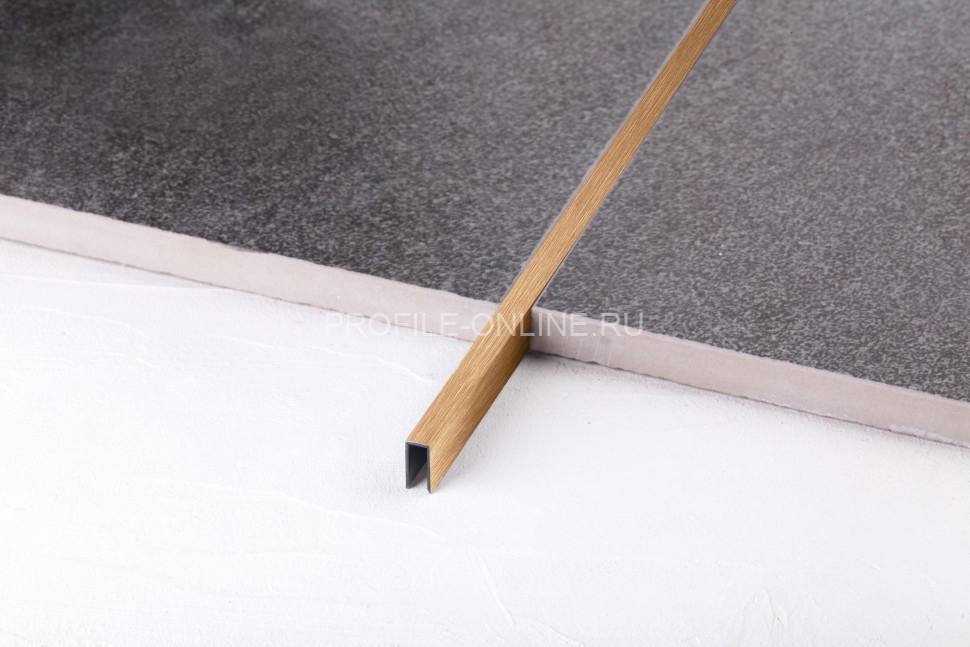 П-образный профиль 10х5 мм из нержавеющей стали SS 304 FSUP05-RS S.S.304 розовое золото сатинированное 2.7 м