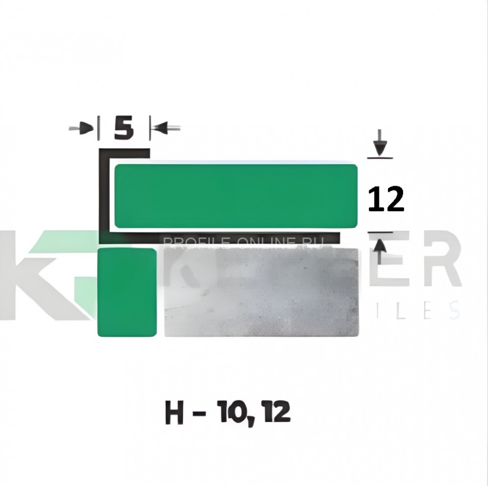 L-образный профиль 12х5 мм из нержавеющей стали SS 304 FSBP130-12 BS S.S.304 черный сатинированный 2.7 м