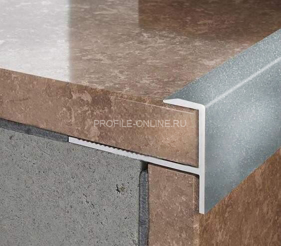 F-профиль гибкий из алюминия 10 мм ПФ-10 светло-серый муар 2.7 м