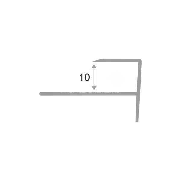 F-профиль гибкий из алюминия 10 мм ПФ-10 светло-серый муар 2.7 м