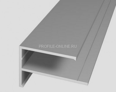 F-профиль алюминиевый под 12 мм низкий ОП-010 АД31 Т1-3000 3 м