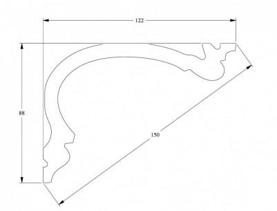 Гибкий потолочный плинтус Orac Decor Purotouch C341F белого цвета из полиуретана 88х122 мм 200 см