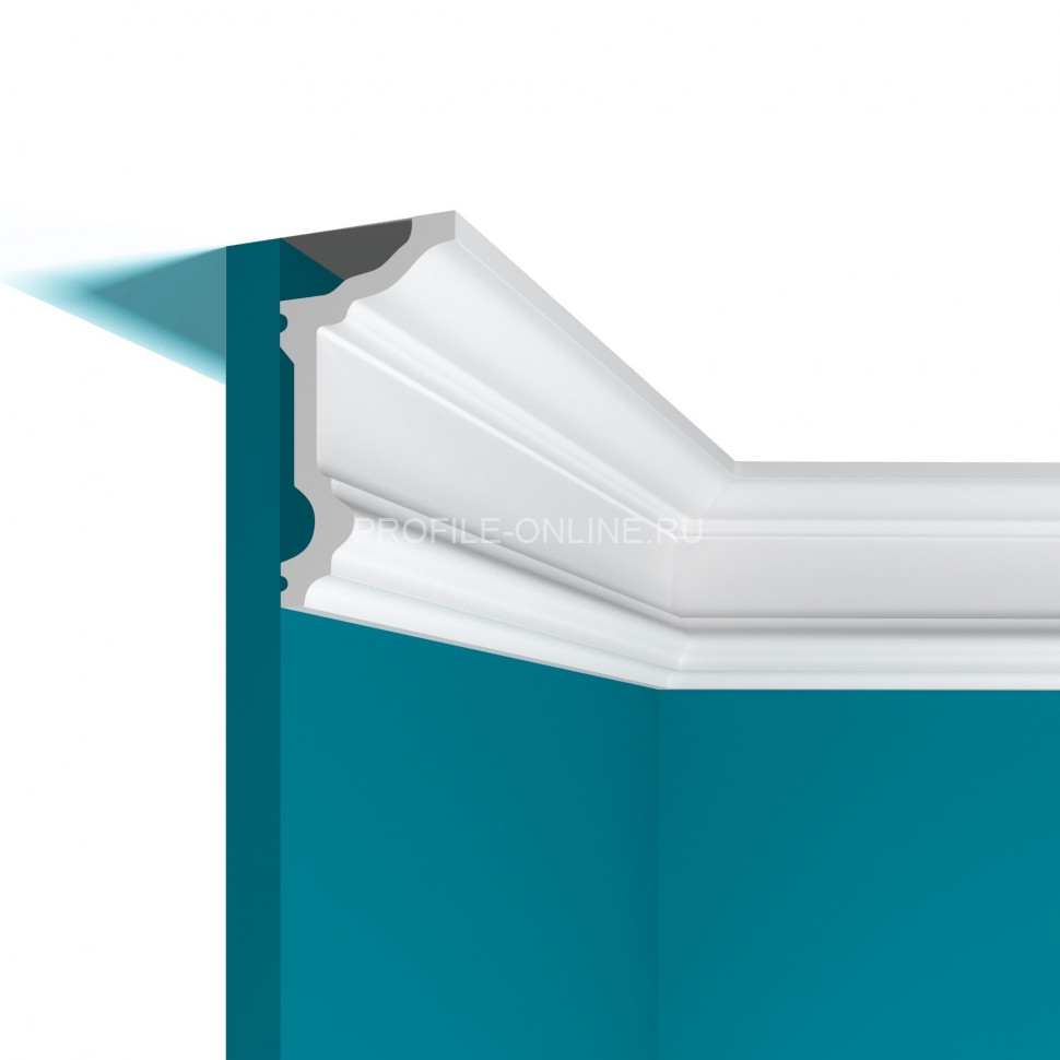 Потолочный плинтус Перфект Плюс P90 белый из ударопрочного полимера 50х97 мм 200 см