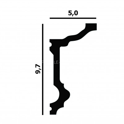 Потолочный плинтус Перфект Плюс P90 белый из ударопрочного полимера 50х97 мм 200 см