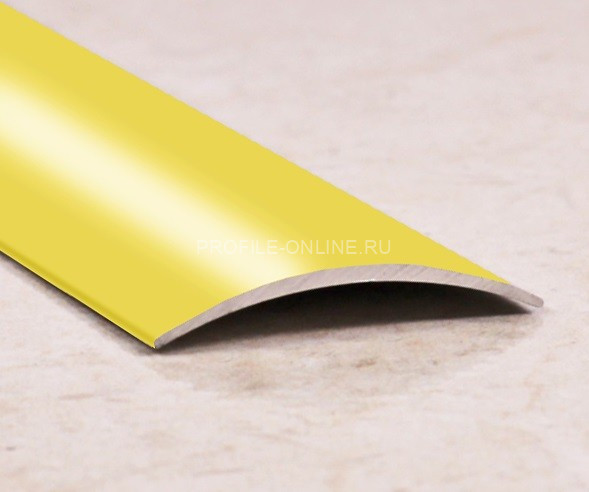 Одноуровневый порог алюминиевый 30 мм ПО-30 золото глянец 2,7 м