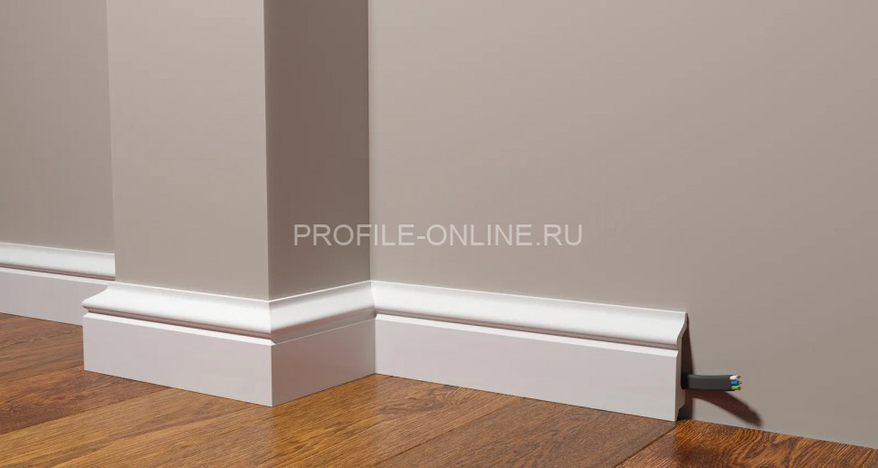 Напольный плинтус 78х21 мм Decor-Dizayn DD122 полистирол белый, под покраску 2 м