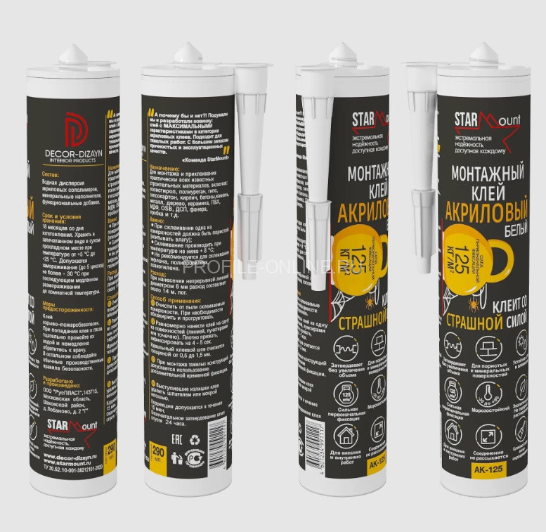 Клей монтажный акриловый StarMount для лепного декора Decor-Dizayn AK-125 290 мл
