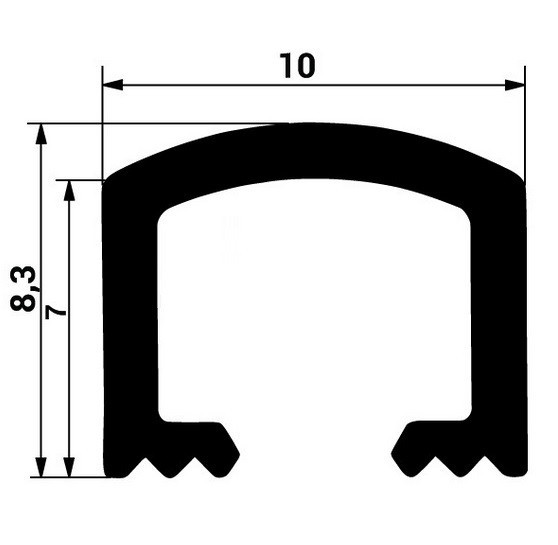 Алюминиевый П-образный профиль 8х10 Б-1 шампань люкс 2,7 м