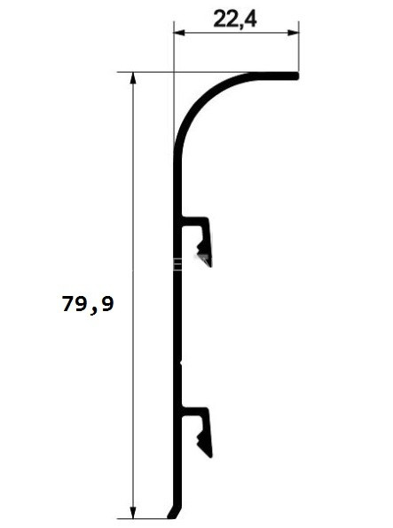 Комплект заглушек для напольного плинтуса ПТ-80 ПВХ серебро