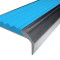 Алюминиевый угловой противоскользящий порог с резиновой вставкой 42х23 мм АУ-42/23 без покрытия голубой 2,7 м