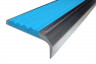 Алюминиевый угловой противоскользящий порог с резиновой вставкой 42х23 мм АУ-42/23 без покрытия голубой 2,7 м