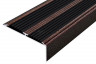 Алюминиевый противоскользящий угловой порог 70х22 мм с резиновыми вставками АУ-70-Антик медь-черный 3 м