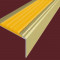 Алюминиевый угловой противоскользящий порог с резиновой вставкой 20х38 мм АУ-38-Анод золото-желтый 2,7 м