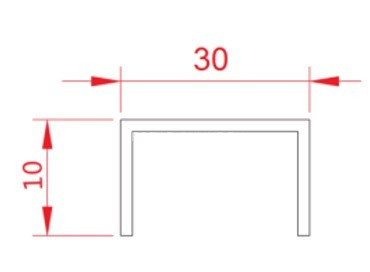 П-образный профиль нержавеющая сталь 10х30 Kepler Profiles FSUP30-GP золото полированное 2,7 м
