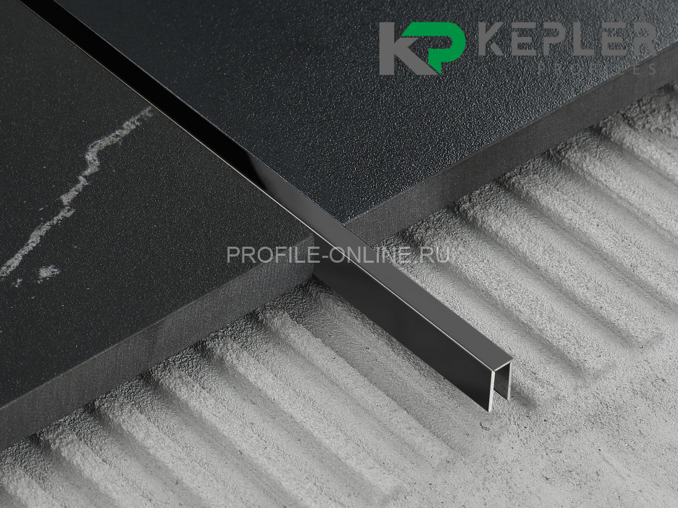 П-образный профиль 10х5 мм из нержавеющей стали SS 304 FSUP05-BP S.S.304 черный полированный 2.7 м