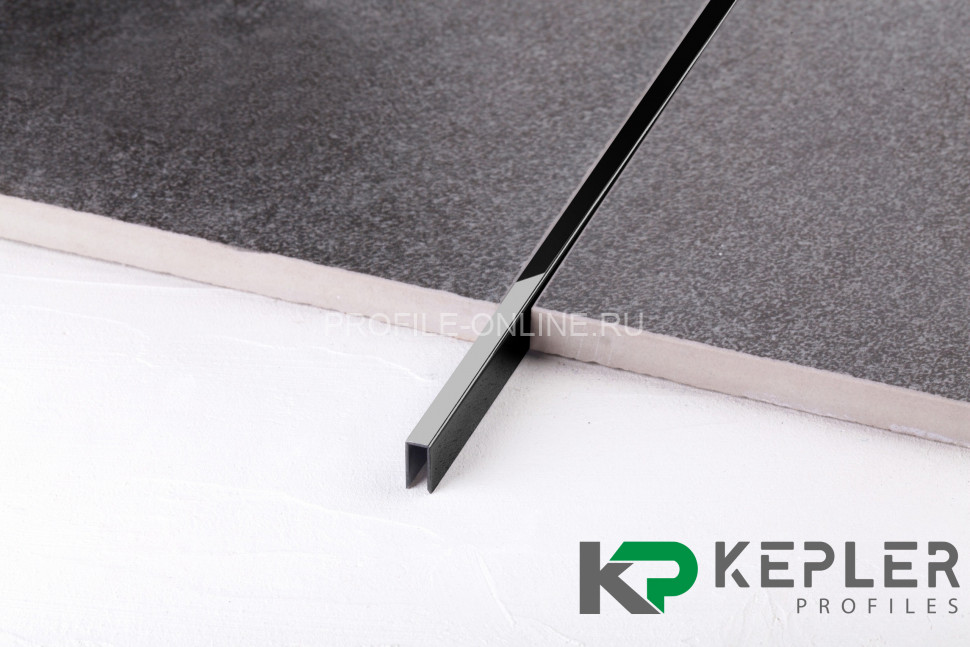 П-образный профиль 10х5 мм из нержавеющей стали SS 304 FSUP05-BP S.S.304 черный полированный 2.7 м