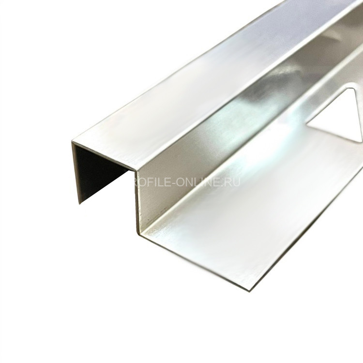 П-образный профиль закладной 10х10 мм из нержавеющей стали SS 304 FSBP017-10 P S.S.304 полированный 2.7 м