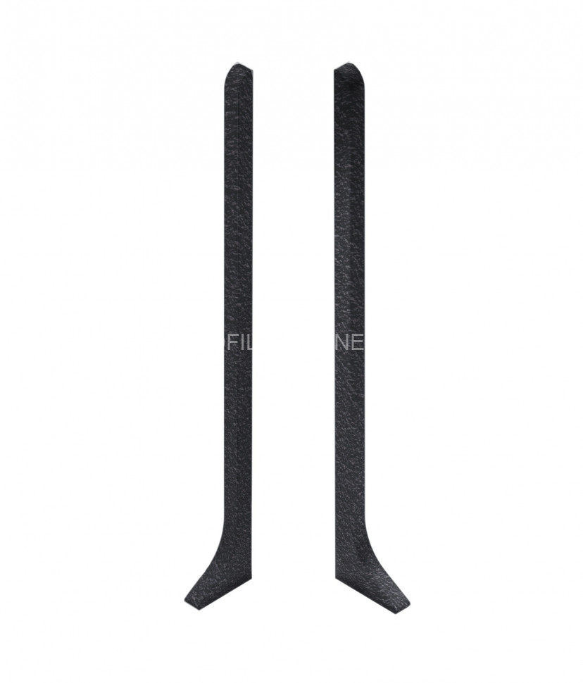 Комплект металлических заглушек к алюминиевому плинтусу 40мм NEEXY AKBD40-LE-RE-SBL муар черный