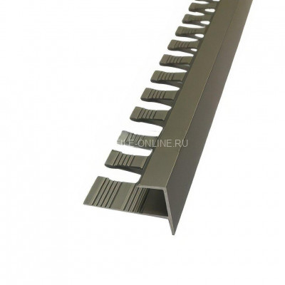 F-профиль гибкий из алюминия 8 мм ПФ-8 бронза матовая 2.7 м