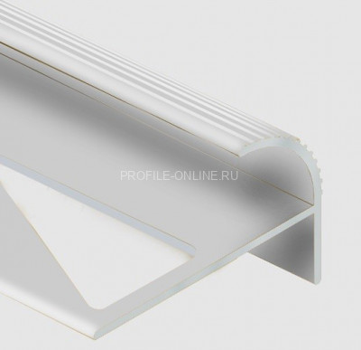 Алюминиевый F-образный профиль с рифлением 12 мм PV57-00 натуральный 2,7 м