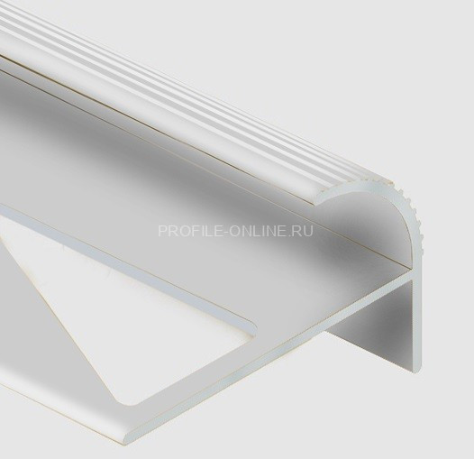 Алюминиевый F-образный профиль с рифлением 12 мм PV57-00 натуральный 2,7 м