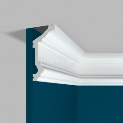 Потолочный плинтус Перфект Плюс P91 M белый из ударопрочного полимера 55х120 мм 200 см