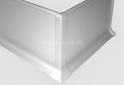 Уголок внешний для плинтуса Евротрим L-80 ПВХ серебро