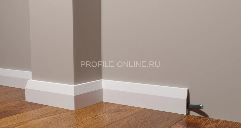 Напольный плинтус 70х15 мм Decor-Dizayn DD125 полистирол белый, под покраску 2 м