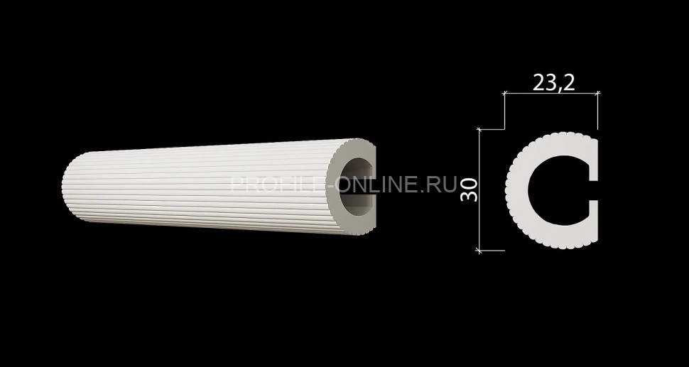 Декоративный молдинг 30х23.2 мм Decor-Dizayn DD635(3m) полистирол белый, под покраску 3 м