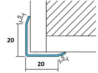 Нержавеющий уголок стальной 20х20 SAO12-20W серебро глянец 2,7 м