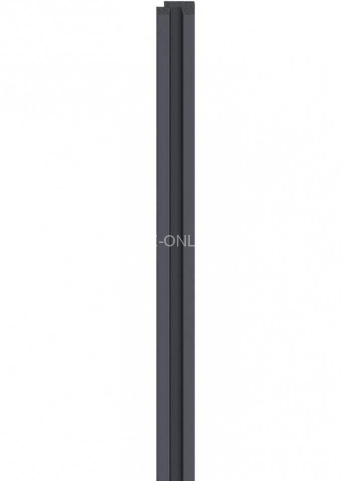 Правая планка-рейка для стеновой реечной панели VOX LINERIO S-LINE антрацит 2650х35х12 мм