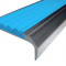 Алюминиевый угловой противоскользящий порог с резиновой вставкой 42х23 мм АУ-42/23 без покрытия голубой 3 м