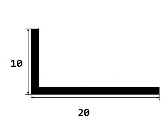 Латунный уголок разносторонний 20х10 мм полированный 270 см