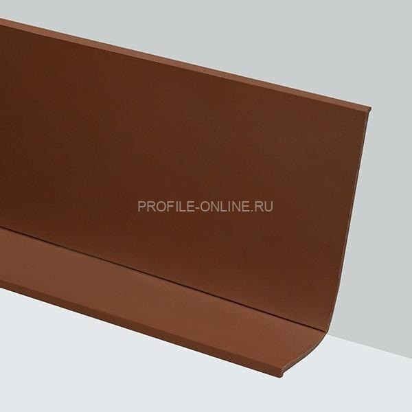 Гибкий плинтус для пола 50 мм ПГ65 темно-коричневый без клея 25м