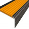 Алюминиевый угловой противоскользящий порог с резиновой вставкой 26х50 мм АУ-50-Анод коньяк-оранжевый 3 м