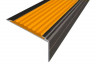 Алюминиевый угловой противоскользящий порог с резиновой вставкой 26х50 мм АУ-50-Анод коньяк-оранжевый 3 м