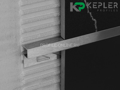 П-образный профиль закладной 10х10 мм из нержавеющей стали SS 304 FSBP017-10 S S.S.304 сатинированный 2.7 м