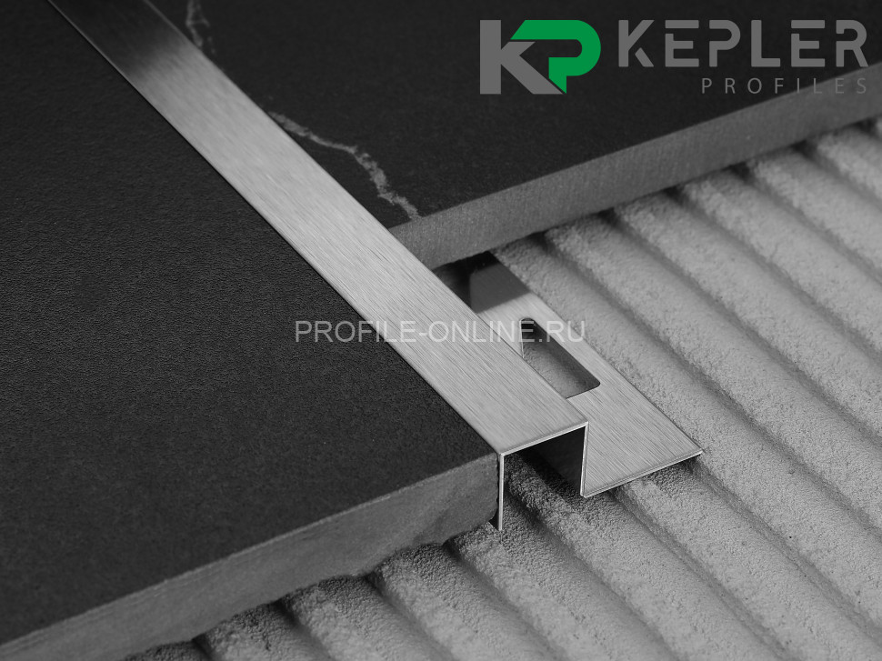 П-образный профиль закладной 10х10 мм из нержавеющей стали SS 304 FSBP017-10 S S.S.304 сатинированный 2.7 м