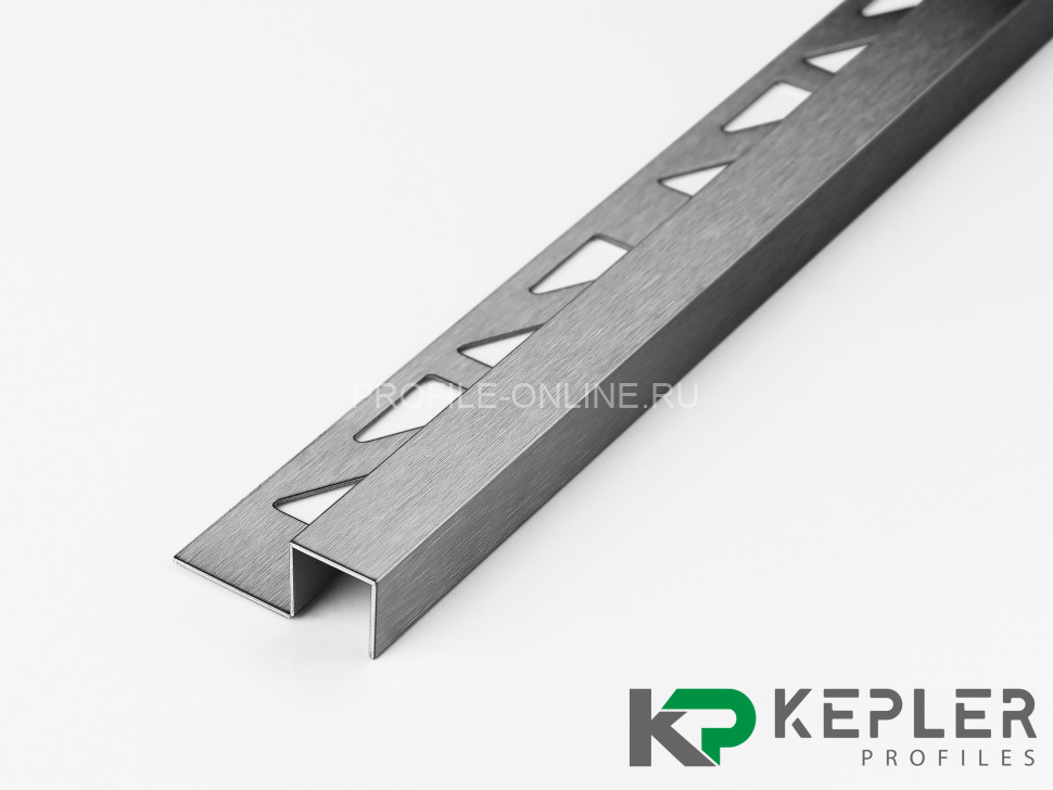 П-образный профиль закладной 10х10 мм из нержавеющей стали SS 304 FSBP017-10 S S.S.304 сатинированный 2.7 м